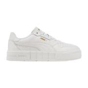 Witte sportieve leren sneakers voor vrouwen Puma , White , Dames