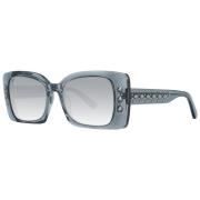 Grijze Dames Zonnebril Rechthoekig Gespiegeld Swarovski , Gray , Dames