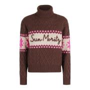 Stijlvolle Half Neck Sweater MC2 Saint Barth , Brown , Dames