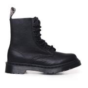 Zwarte Leren Laarzen met Logotab Dr. Martens , Black , Dames