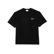 Zwarte Krokodil Oversized Tee Lacoste , Black , Heren