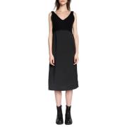 Mouwloze jurk met afneembare top Pinko , Black , Dames