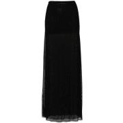 Mesh Zwarte Rok met Strass Pinko , Black , Dames