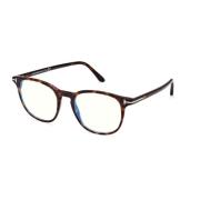 Blauw Blok Brillen in Donker Havana Tom Ford , Brown , Unisex