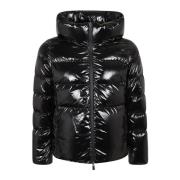 Korte Gewatteerde Hoodiejas Zwart Herno , Black , Dames