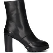 Zwarte Leren Enkellaarzen Notre-v , Black , Dames