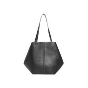 Grote Tote Zwart Leren Tas Vanessa Bruno , Black , Dames