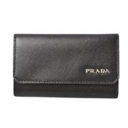 Pre-owned Leather key-holders Prada Vintage , Black , Heren