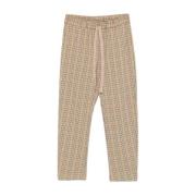 Geruite Patroon Elastische Taille Broek Semicouture , Beige , Dames