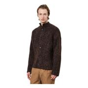 Gebreide Vest met Hoornknopen Massimo Alba , Brown , Heren