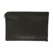 Pre-owned Fabric clutches Bottega Veneta Vintage , Black , Dames