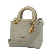 Pre-owned Leather dior-bags Dior Vintage , Gray , Dames