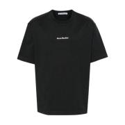 Casual Katoenen T-shirt Acne Studios , Black , Heren