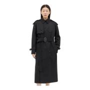 Wollen Trenchcoat Burberry , Gray , Dames