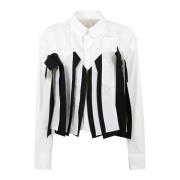 Poplin Wool Melton Overhemd Sacai , White , Dames