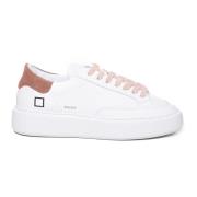 Witte Leren Sneakers met Logo Detail D.a.t.e. , White , Dames