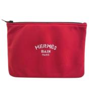 Pre-owned Fabric pouches Hermès Vintage , Red , Dames