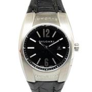 Pre-owned Leather watches Bvlgari Vintage , Black , Dames