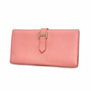 Pre-owned Leather wallets Hermès Vintage , Pink , Dames