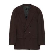 Bruin Twill Geweven Dubbel-Borst Blazer Sunflower , Brown , Heren