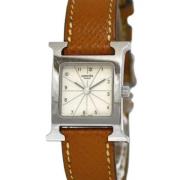 Pre-owned Stainless Steel watches Hermès Vintage , Beige , Dames