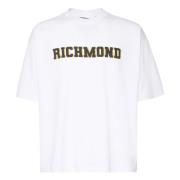 Witte Katoenen T-shirt met Logo John Richmond , White , Heren