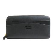 Pre-owned Leather wallets Prada Vintage , Black , Dames