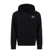 Zwarte Logo Print Hoodie Trui A.p.c. , Black , Dames