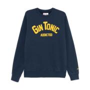 Navy Blue Sweater met Logo Borduursel MC2 Saint Barth , Blue , Heren