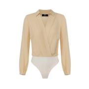 Body Blouse Elisabetta Franchi , Beige , Dames