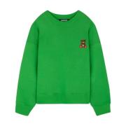 Groene Crewneck Sweatshirt met Teddy Letters Barrow , Green , Heren