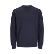 Gestructureerde Sweatshirt Met Ronde Hals Jack & Jones , Blue , Heren