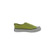 Groene Canvas Sneakers met Geborduurd Logo Twinset , Green , Dames