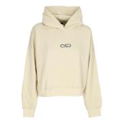 Lichte Hoodie Crop Top met Logo Borduursel Propaganda , Beige , Heren