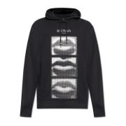 Hoodie Balmain , Black , Heren