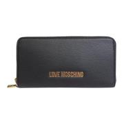 Zwarte Synthetisch Leren Portemonnee met Rits Love Moschino , Black , ...