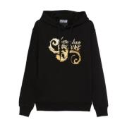 Zwarte Katoenen Hoodie met Logoprint Versace Jeans Couture , Black , H...