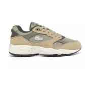 Vintage Suede Trainers in Khaki Lacoste , Beige , Heren