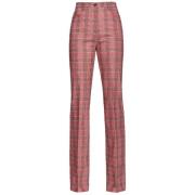 Flared Wool Flannel Jeans Broek Pinko , Red , Dames