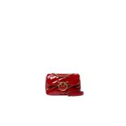 Stijlvolle Leren Tas Pinko , Red , Dames