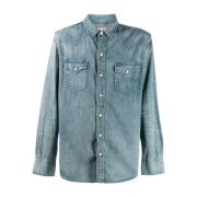 Western Denim Shirt Ralph Lauren , Blue , Heren