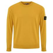 Mosterd Wollen Trui Lange Mouw Stone Island , Yellow , Heren