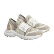 Kate Slip-on Gehaakte Sneakers Beige Tod's , Beige , Dames