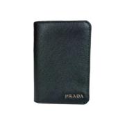 Pre-owned Leather wallets Prada Vintage , Black , Heren