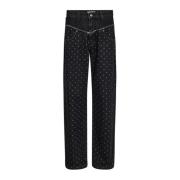 Zwarte Dot Block Lange Jeans Co'Couture , Black , Dames