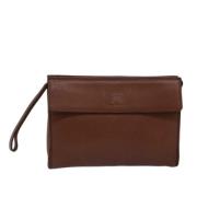 Pre-owned Leather clutches Burberry Vintage , Brown , Dames