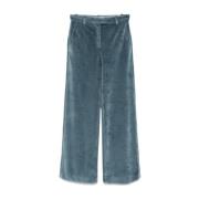 Fluwelen effect lichtblauwe broek Circolo 1901 , Blue , Dames