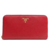 Pre-owned Leather wallets Prada Vintage , Red , Dames