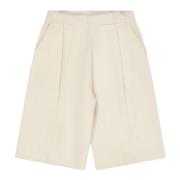 Merino Cashmere Bermuda Shorts Laneus , Beige , Dames