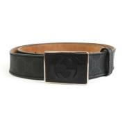 Pre-owned Canvas belts Gucci Vintage , Black , Dames